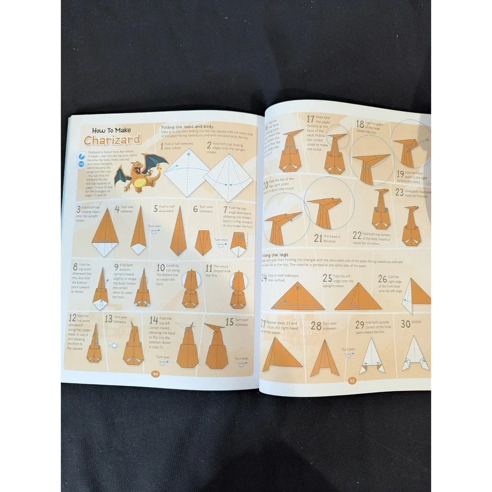 Pokémon Origami fold your own Pikachu Charizard Scraggy Bulbasaur Munchlax Eevee